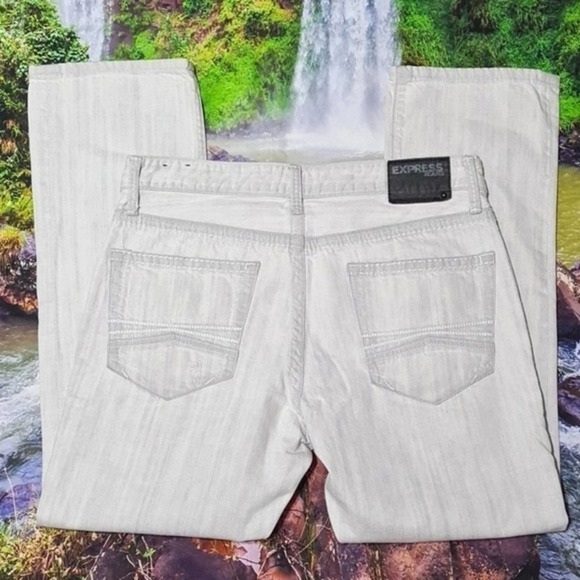 Express Distressed Jeans‎ Cream Size 34x30 - Picture 4 of 7